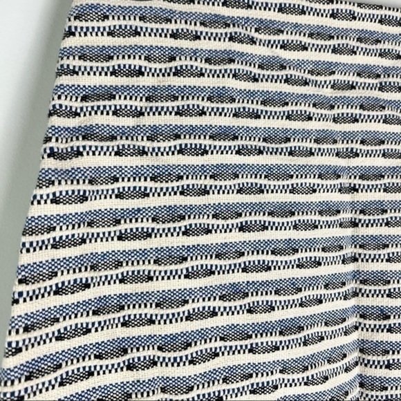 Lush Womens Pencil Skirt White Blue Geometric Side Zipper S - Picture 2 of 9